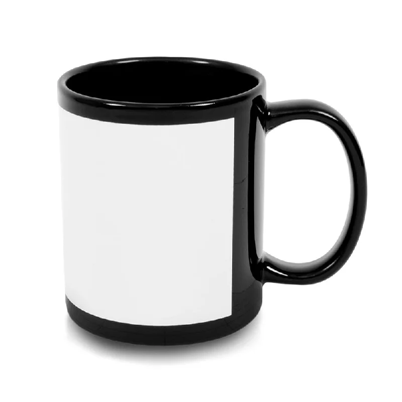 HPN ORCA Premium 11 oz. Black Sublimation Ceramic Mug with White Patch - 36 per Case