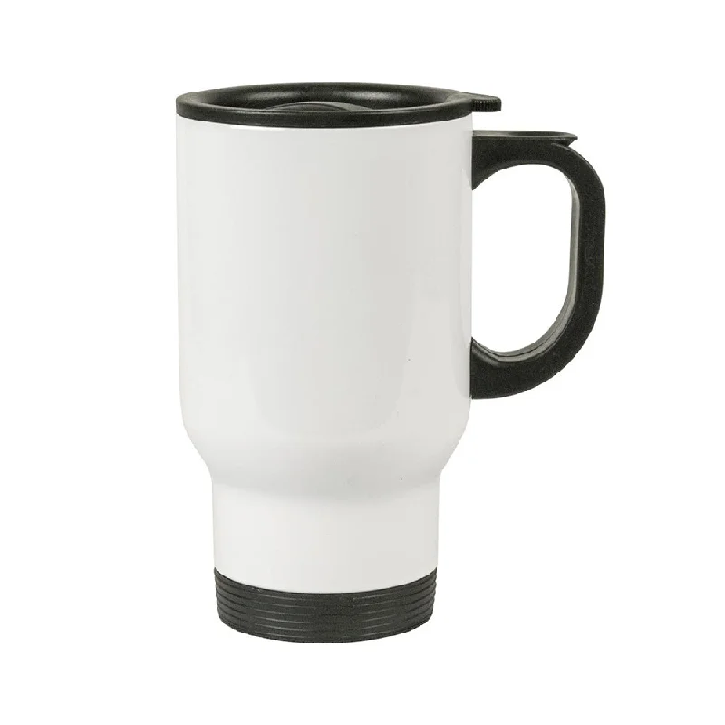 HPN SubliCraft 14 oz. White Sublimation Stainless Steel Travel Mug - 24 per Case