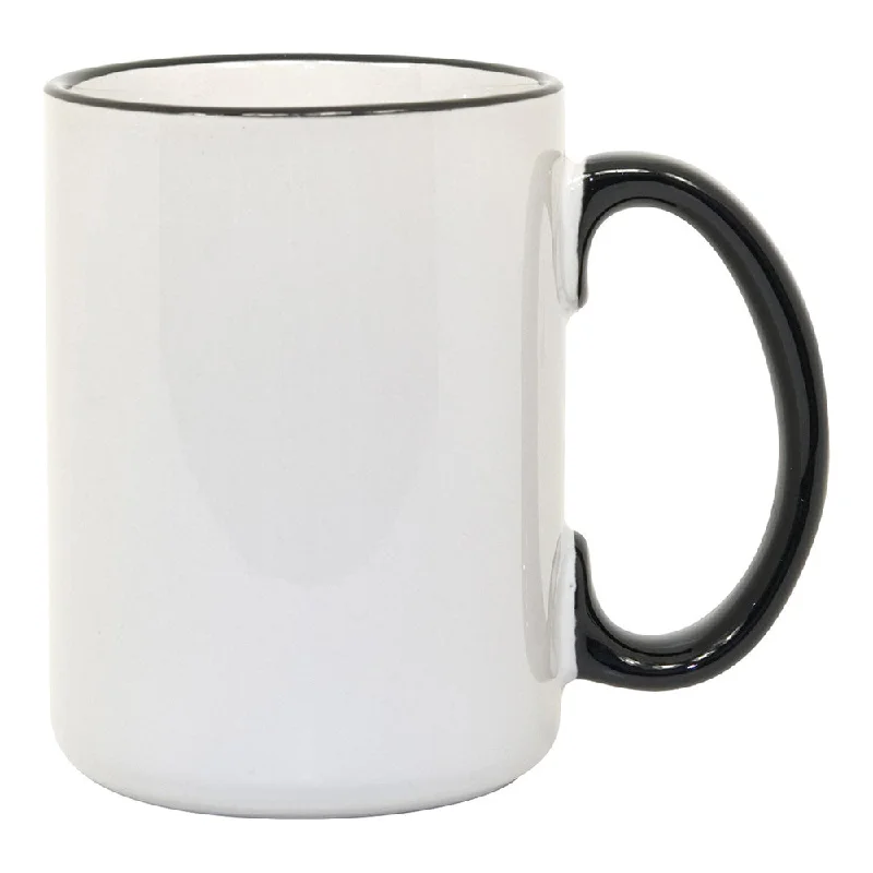 HPN ORCA Premium 15 oz. Color Rim + Handle Sublimation Ceramic Mug - 36 per Case