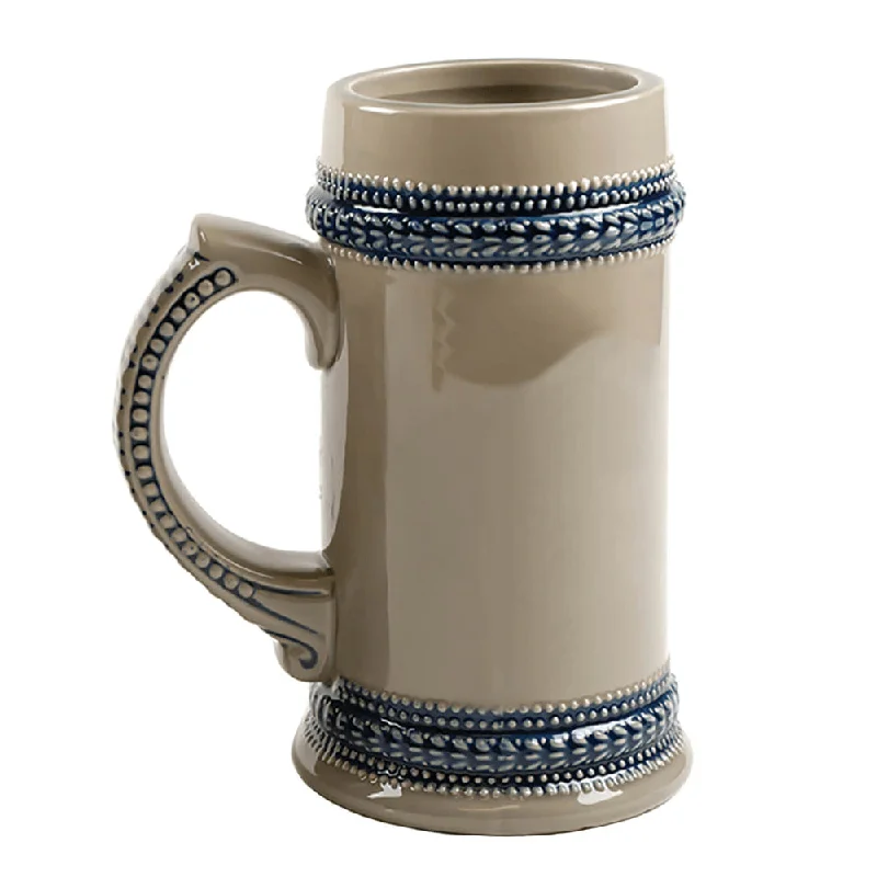 HPN ORCA Premium 22 oz. Sublimation Ceramic Beer Stein with Blue Trim - 18 per Case