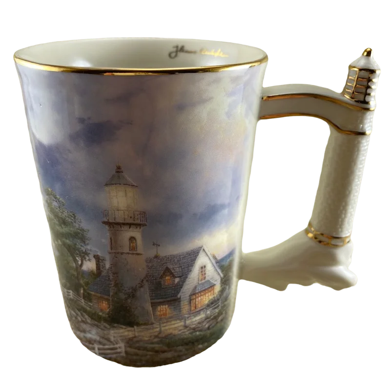 A Light In The Storm Thomas Kinkade's Seaside Inspirations Heirloom Porcelain Mug Bradford Editions