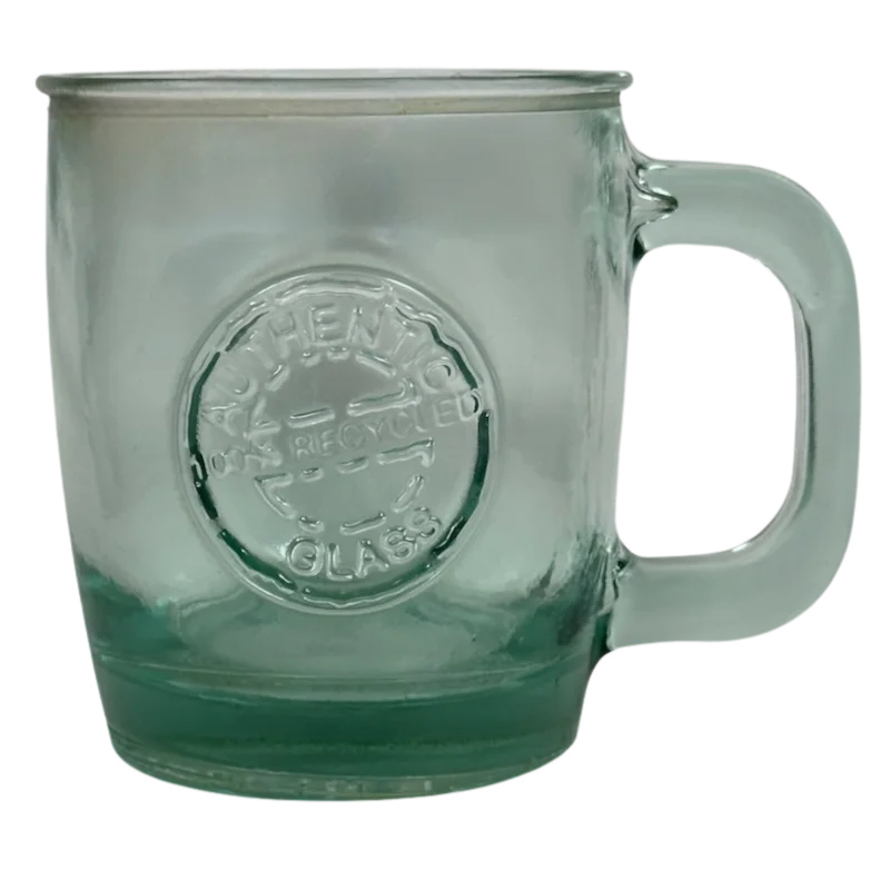 San Miguel Authentic 100% Recycled Green Glass Mug Made In Spain Starbucks