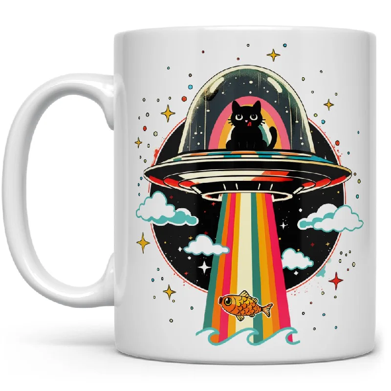 Cat UFO Abduction Mug