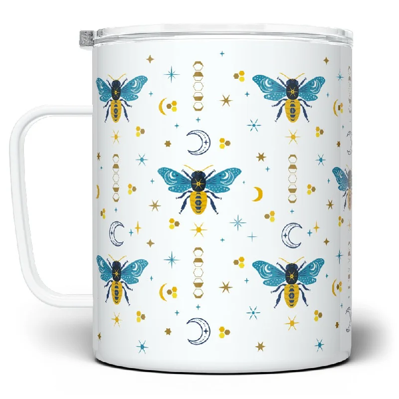 Celestial Bee Pattern Insulated Travel Mug