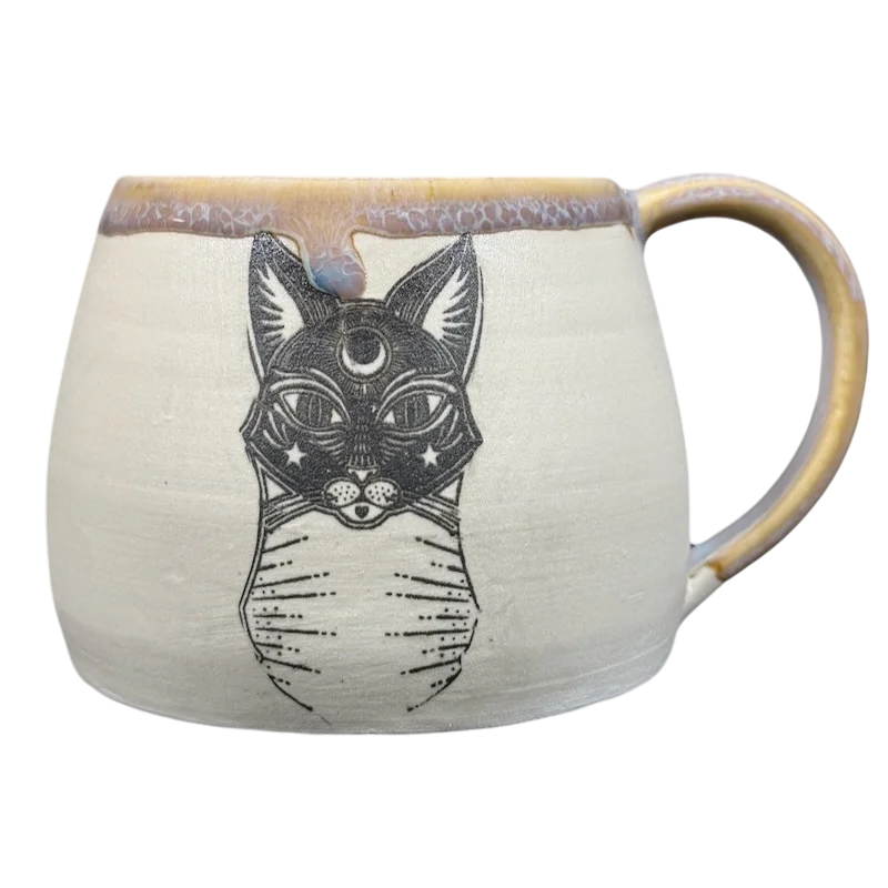 Celestial Cat Pottery Mug Mountain Love Pottery