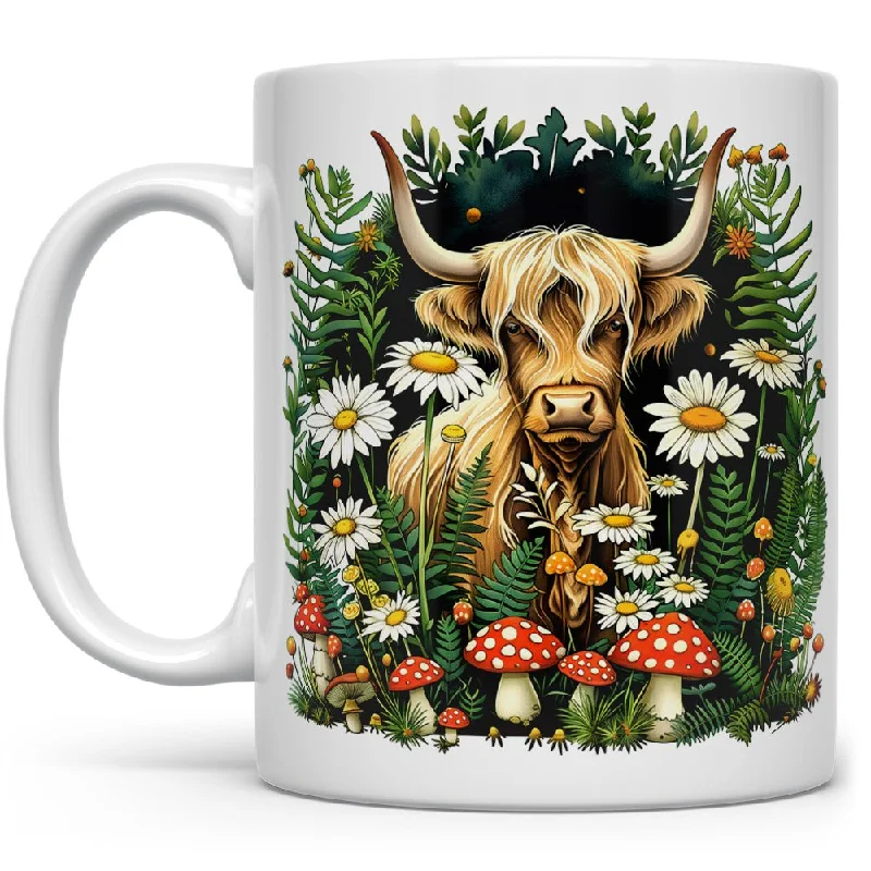 Cottagecore Highland Cow Mug