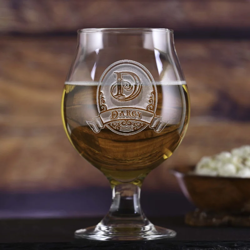 Custom Engraved Belgian Beer and Cider Glass