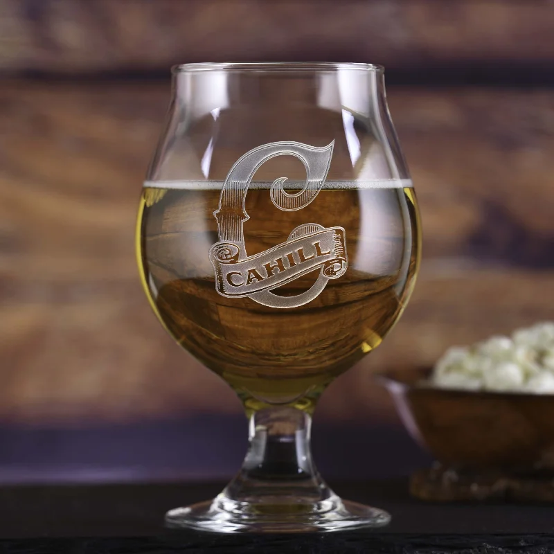 Custom Etched Belgian Beer and Cider Glass