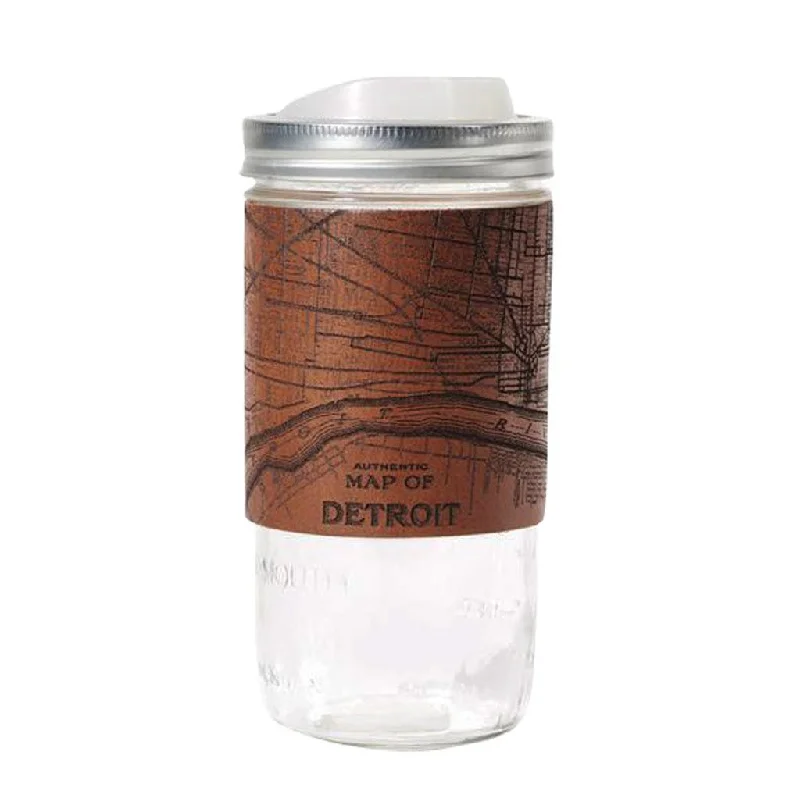 24 oz Travel Mug - Detroit Map