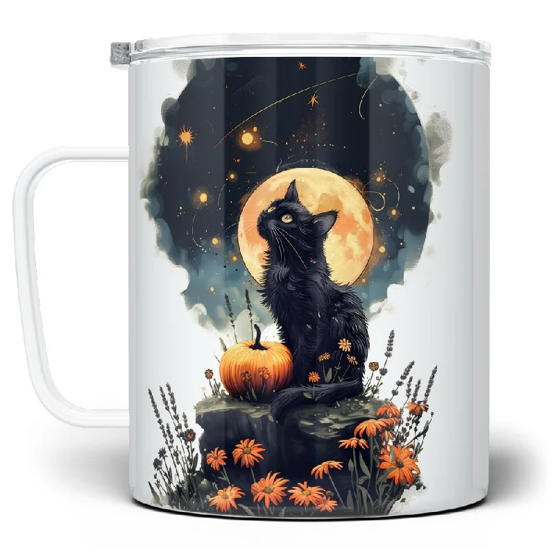 Fall Full Moon Cat Insulated Travel Mug