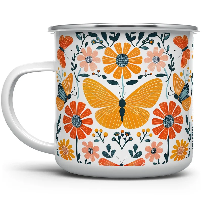 Floral Butterfly Camp Mug