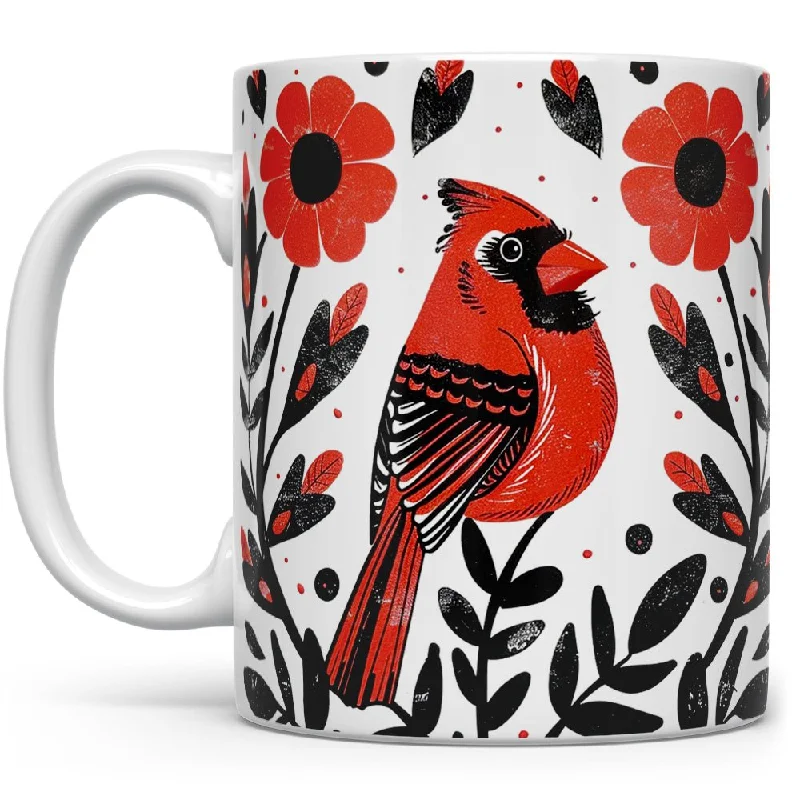 Floral Cardinal Mug