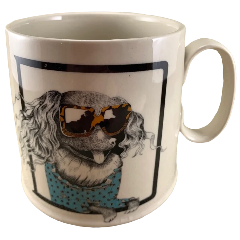 Florence Balducci Letter "D" Dog Wearing Glasses Monogram Initial Mug Anthropologie