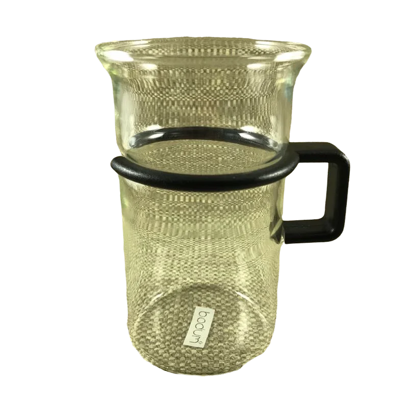 Tall Glass Mug With Plastic Black Handle Bodum