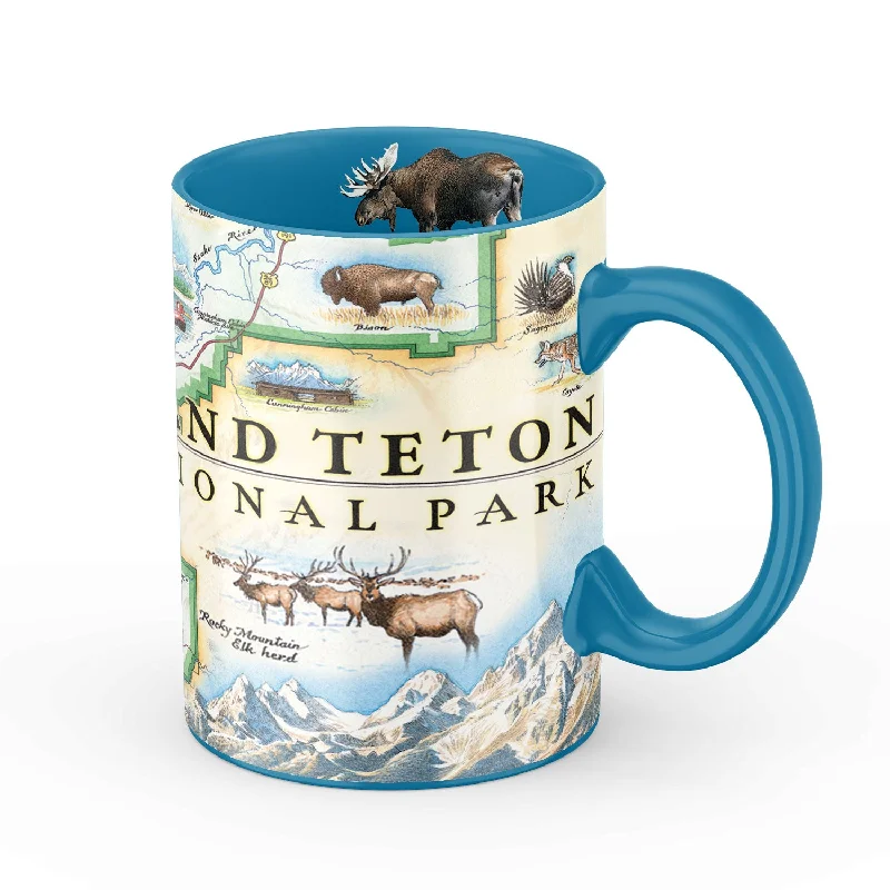 Grand Teton National Park Map Ceramic Mug