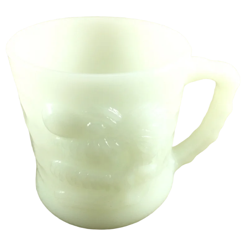 Grog B.C. Embossed Milk Glass Mug