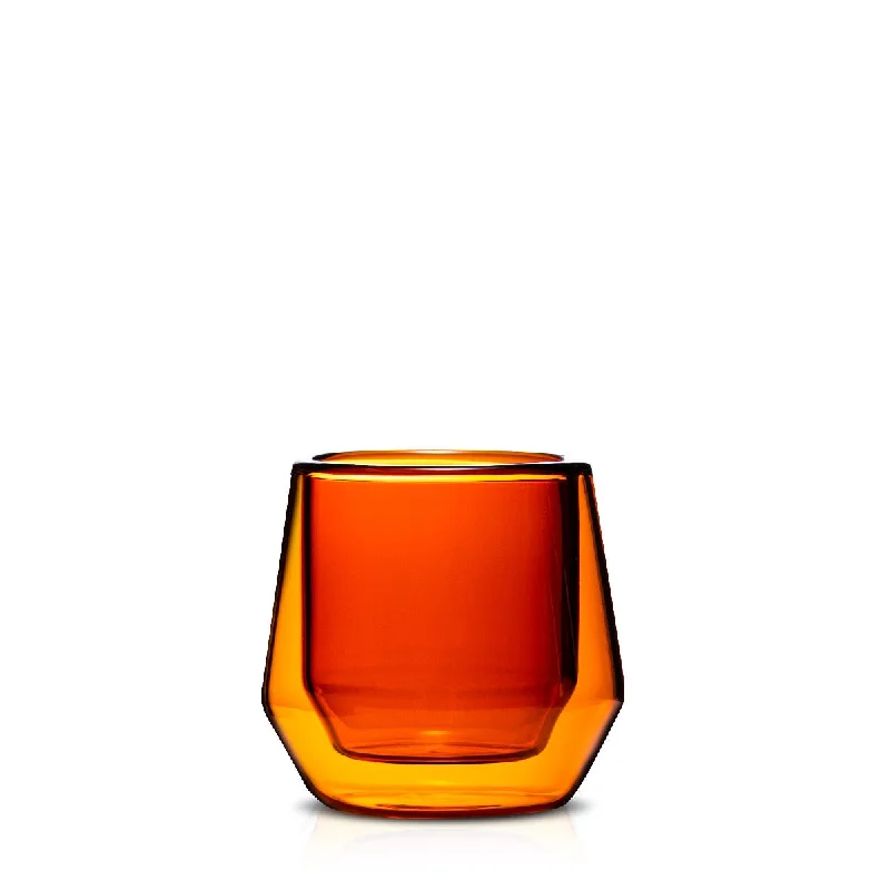 Hearth Double-Wall Glass Espresso Cup (2.5oz/75ml) - Amber, Set of 2