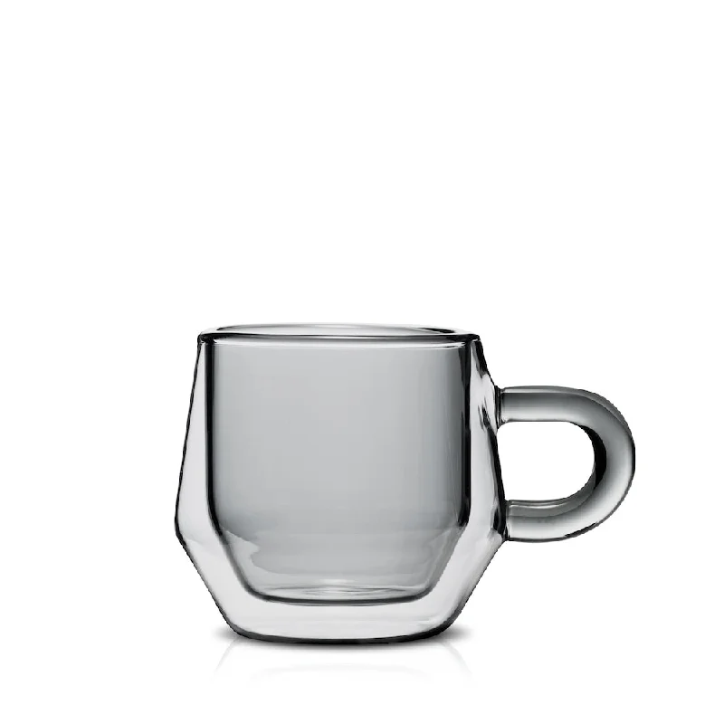 Hearth Double-Wall Glass Mug (4oz/120ml) - Smoke, Set of 2