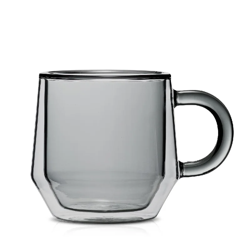 Hearth Double-Wall Glass Mug (8oz/240ml) - Smoke, Set of 2