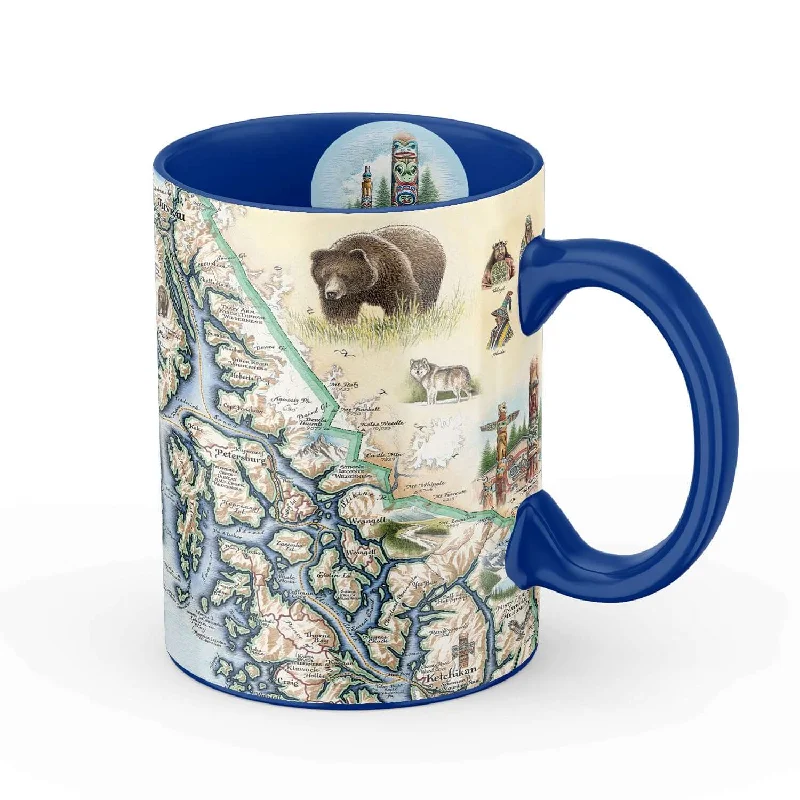 Alaska Inside Passage Map Ceramic Mug