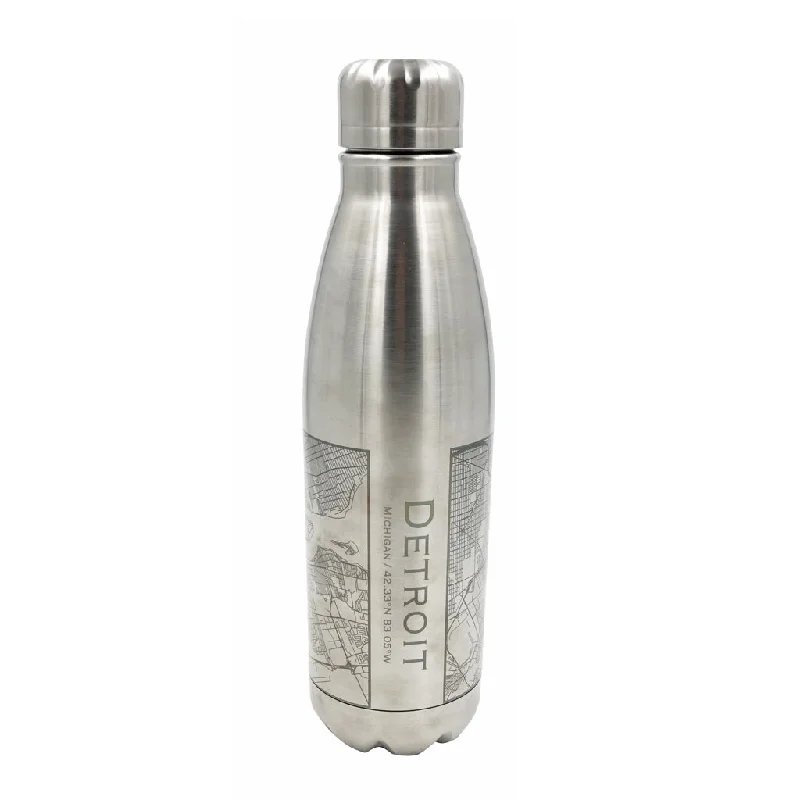 Detroit City Map Insulated Bottle