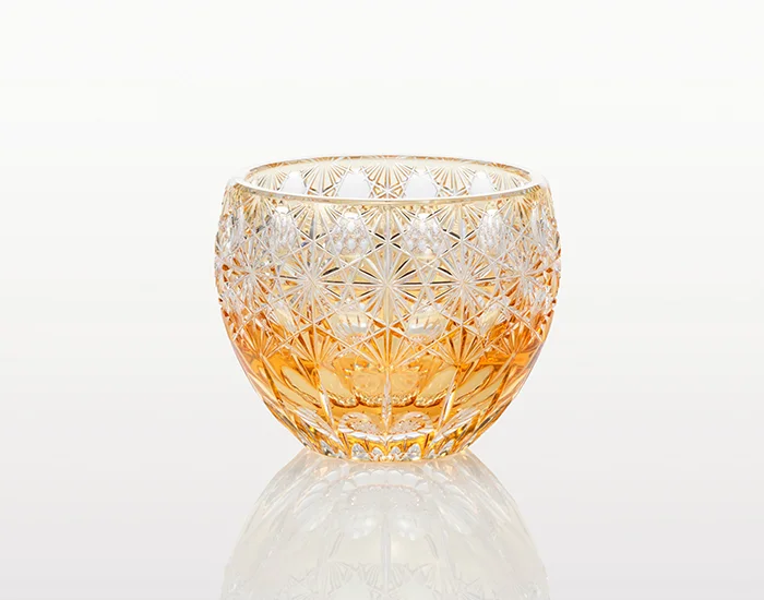 Kagami Crystal - Sake Glass, Edo Kiriko "Fuka (dazzling wind)"