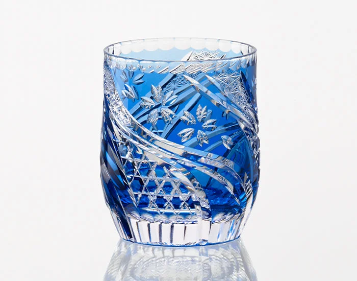 Kagami Crystal -  Whiskey Glass, Edo Kiriko "Sakura Nagare"