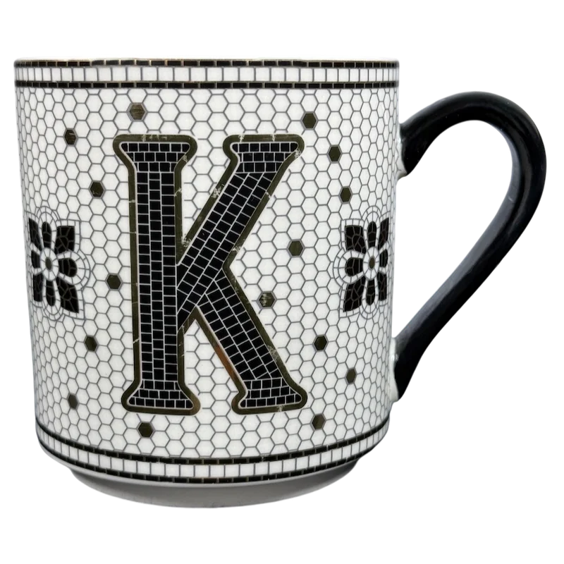 Margot Tiled Letter "K" Monogram Initial Mug Anthropologie