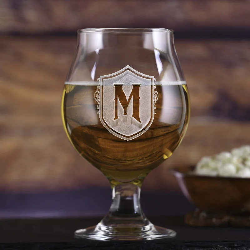 Monogram Engraved Belgian Beer and Cider Glass