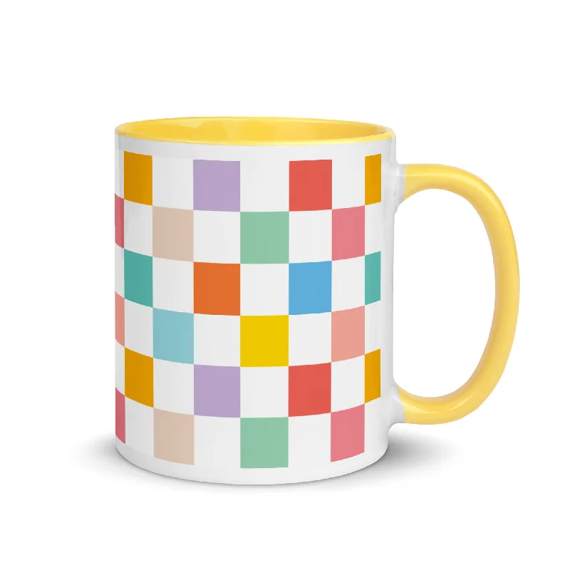 RAINBOW CHECKERBOARD COFFEE MUG