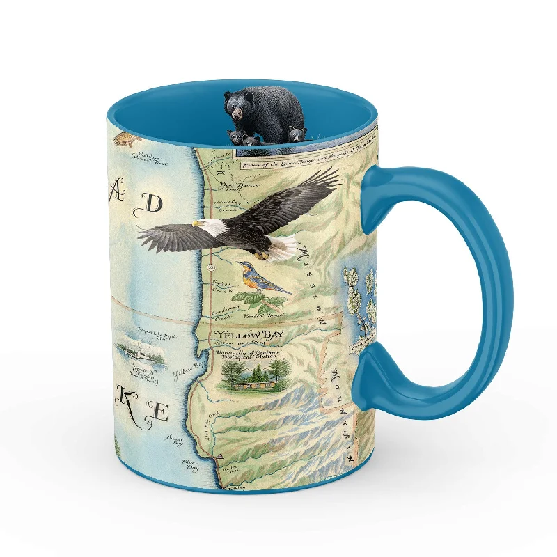 Flathead Lake Map Ceramic Mug