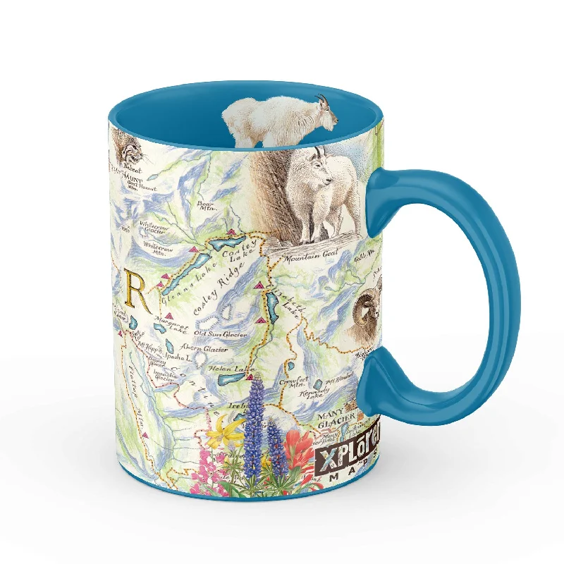 Glacier National Park Map Ceramic Mug