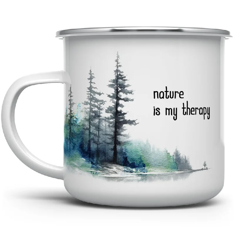 Nature is My Therapy Camp Mug