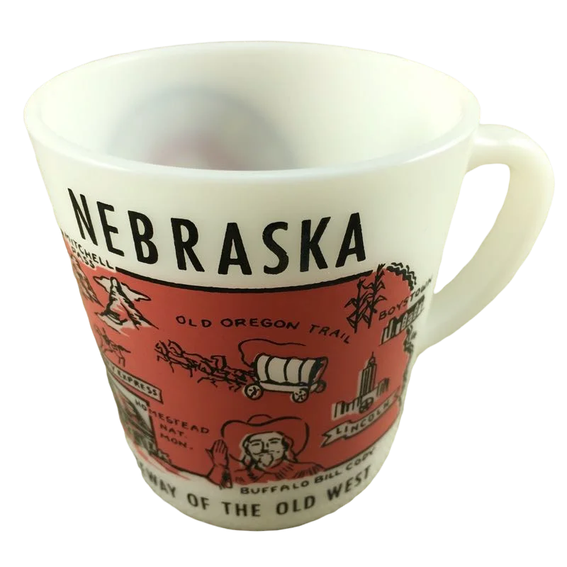 Nebraska Milk Glass Mug