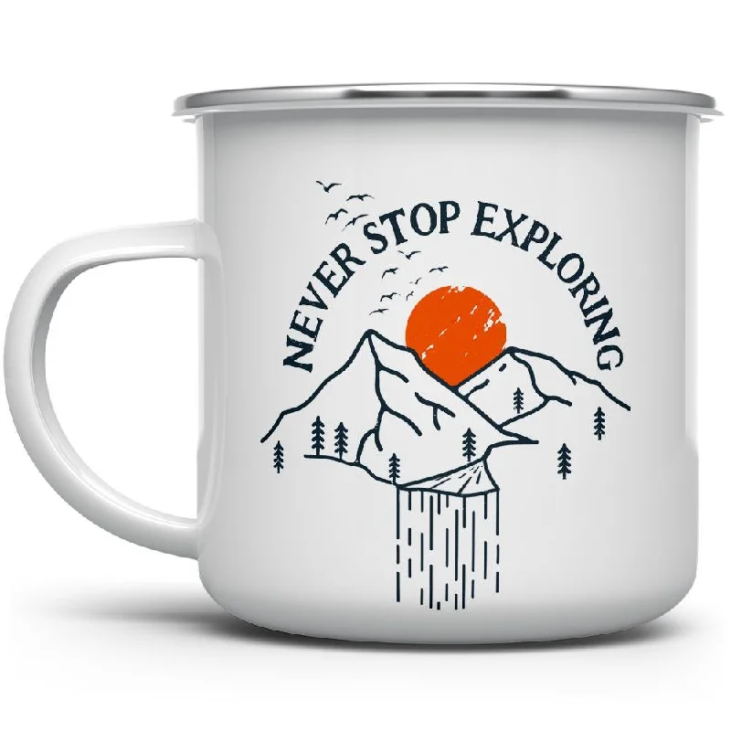 Never Stop Exploring Camp Mug