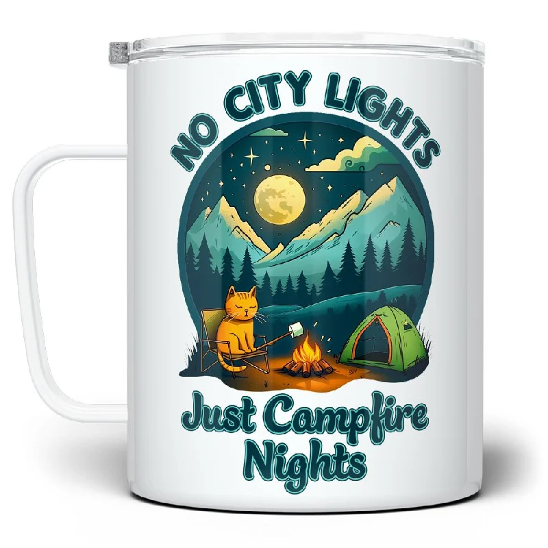 No City Lights Just Campfire Nights Insulated Travel Mug