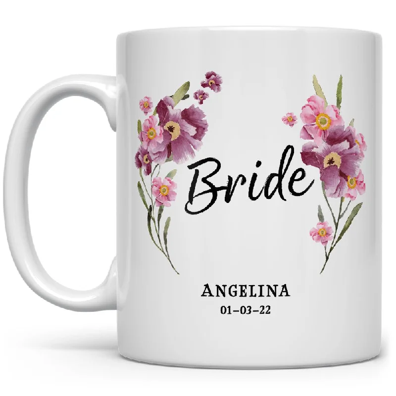 Personalized Bride Floral Mug