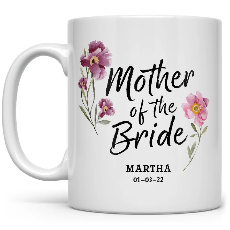 Personalized Mother of the Bride Floral Mug