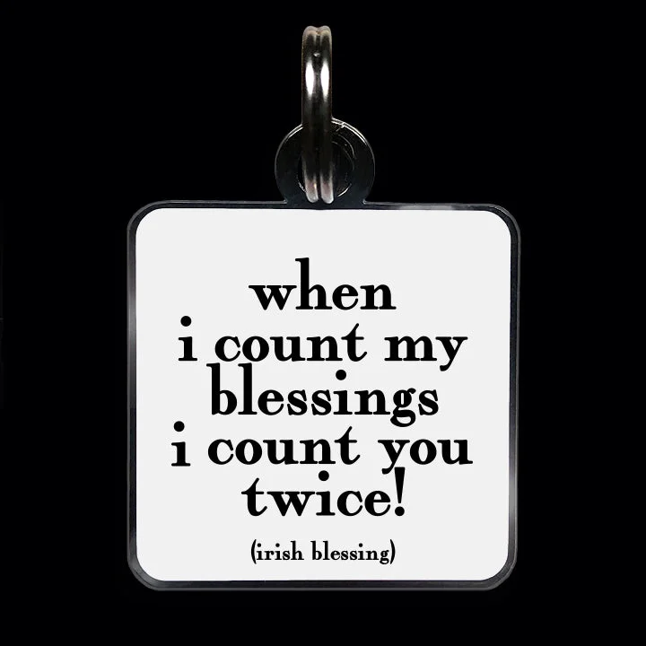 "count my blessings" pet collar charm