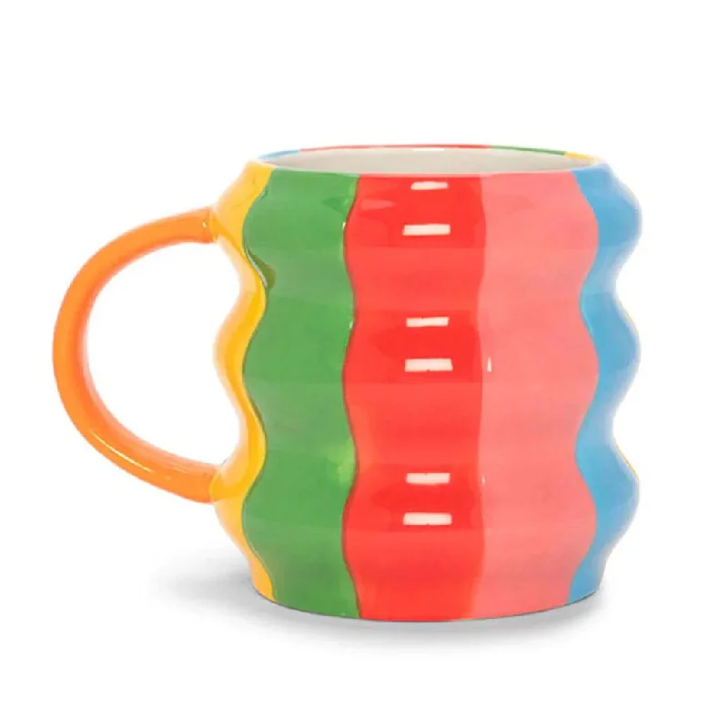 Rainbow Wave Ceramic Mug