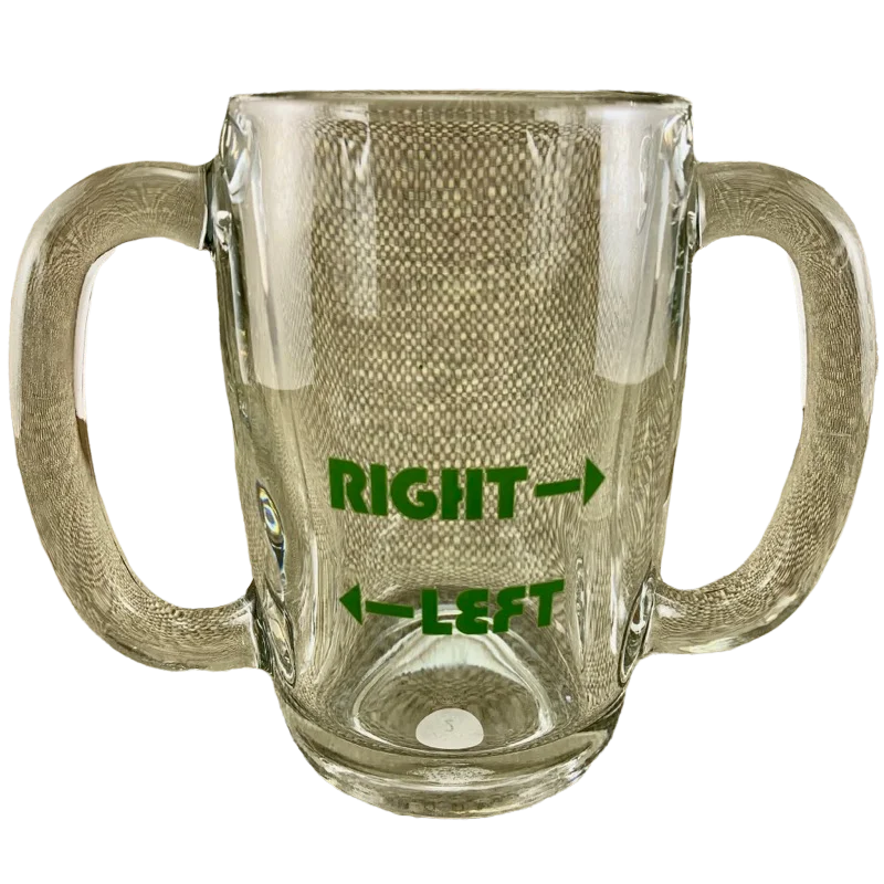 Right Left Arrows Double Handle Heavy Glass Mug Anchor Hocking