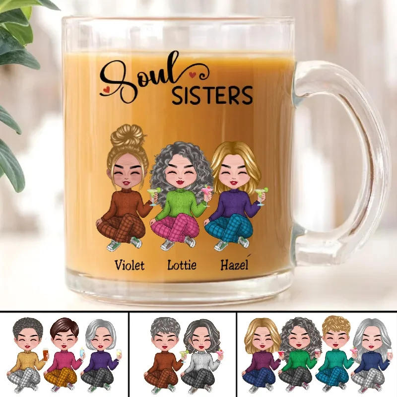 Soul Sisters - Personalized Glass Mug