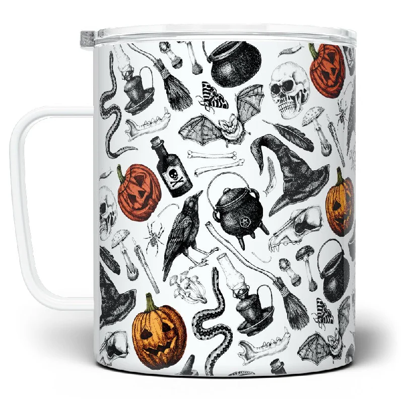 Spooky Halloween Pattern Insulated Travel Mug