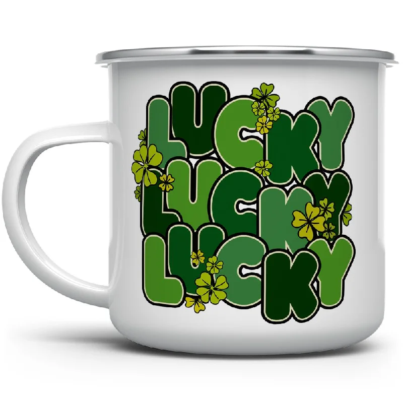 St Patrick's Day Retro Lucky Camp Mug