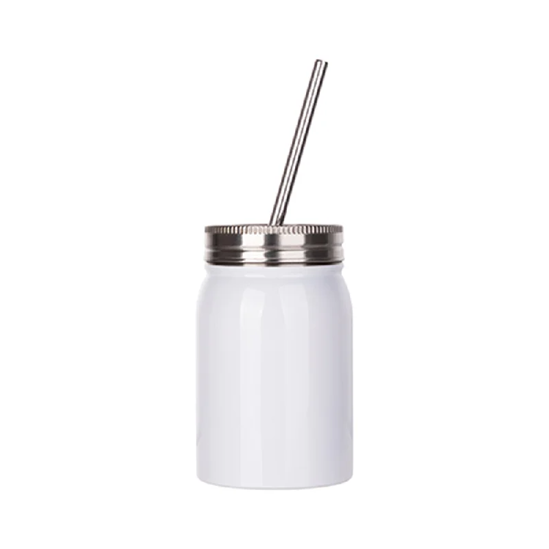 HPN SubliCraft 17 oz. Sublimation Stainless Steel Mason Jar with Straw