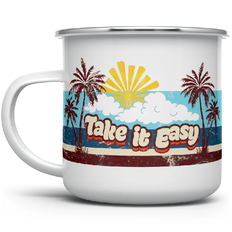 Take it Easy Retro Enamel Camp Mug