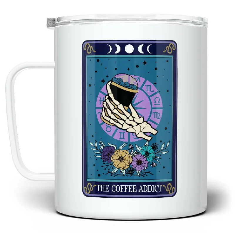 The Coffee Addict Tarot Card Insulated Travel Mug