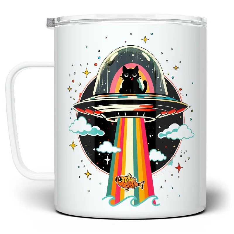 Cat UFO Abduction Insulated Travel Mug