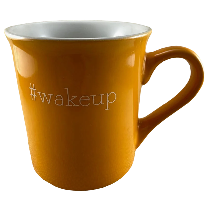 #Wakeup Orange Mug With White Interior Love Your Mug