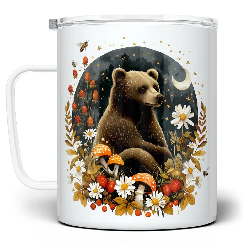 Woodland Autumn Forest Bear Insulated Travel Mug